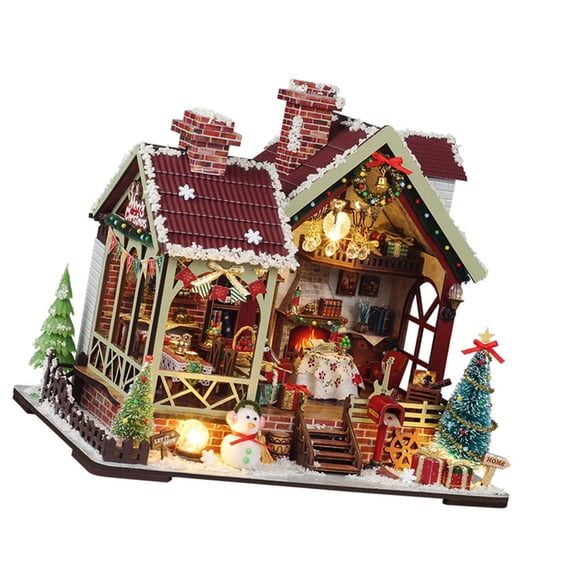 Zeiwohndc Christmas Themed Handcrafted Wooden Model Building Set For Beginners