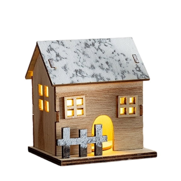 Zeiwohndc Christmas Timber cottage, LED lighted Christmas cottage tabletop decoration, create a festive Ambience