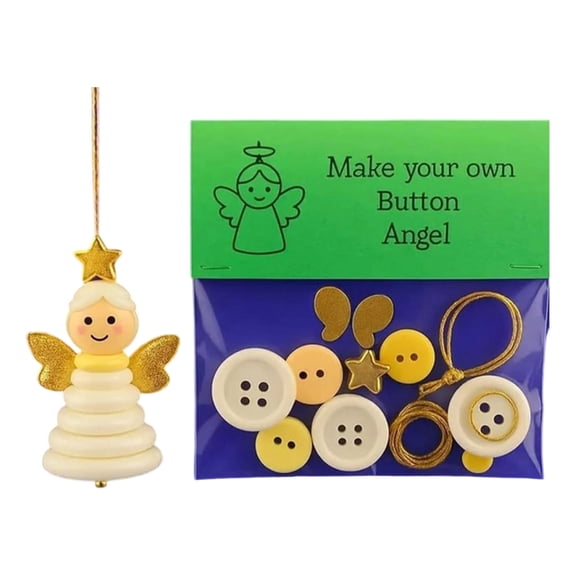 Zeiwohndc Christmas Tree Ornament Craft Set With Precuts Buttons Ribbon Seasonal DIY