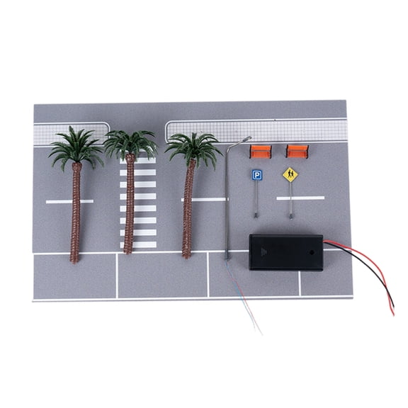 Zeiwohndc City Road Set Miniature Road Layout 1/64 Scale Road Landscape Accessory Kits