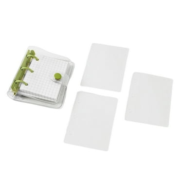Zeiwohndc Clear 3 Rings Binder Notebook Loose Leaf Notepads 80 Sheet Gridded