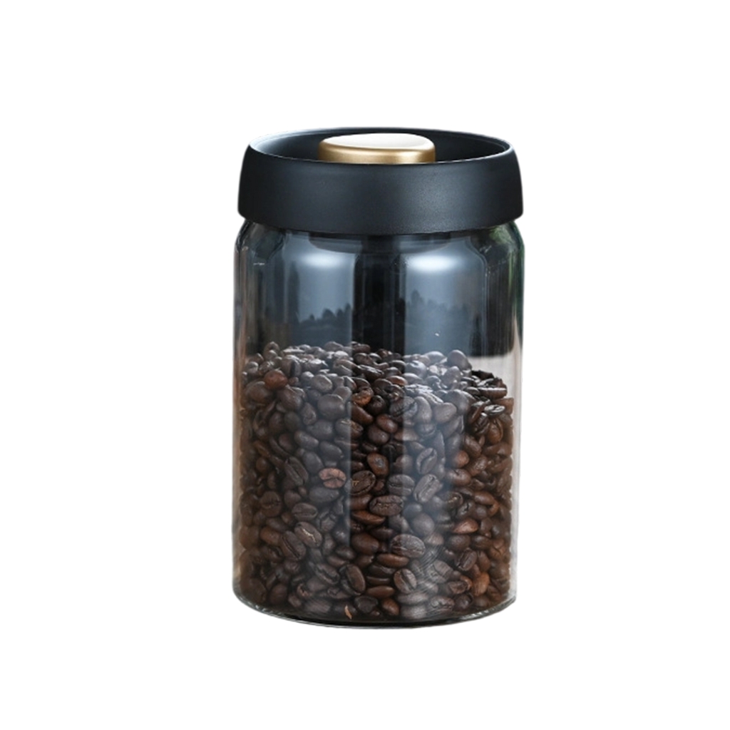 Zeiwohndc Coffee Powder Storage Canister Press To Vacuum Glass Bottle ...
