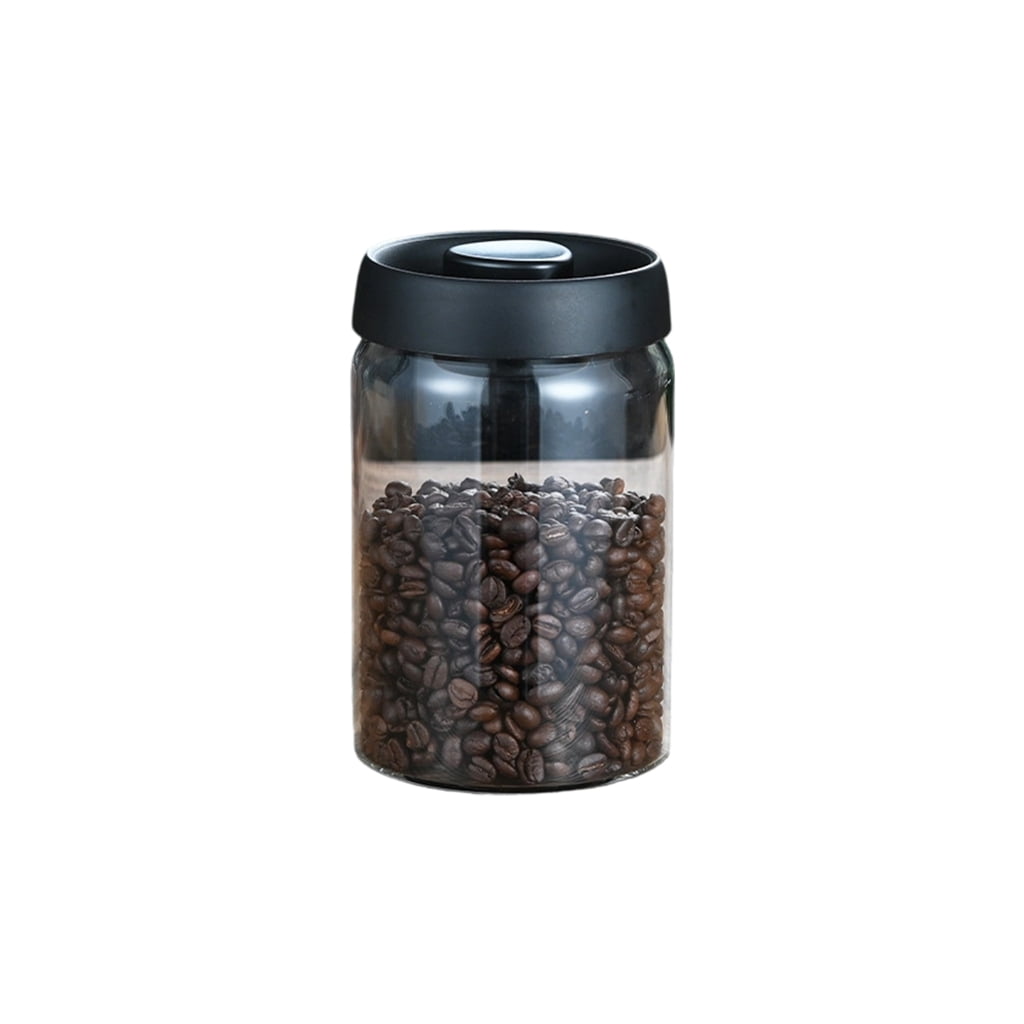 Zeiwohndc Coffee Powder Storage Canister Press To Vacuum Glass Bottle ...