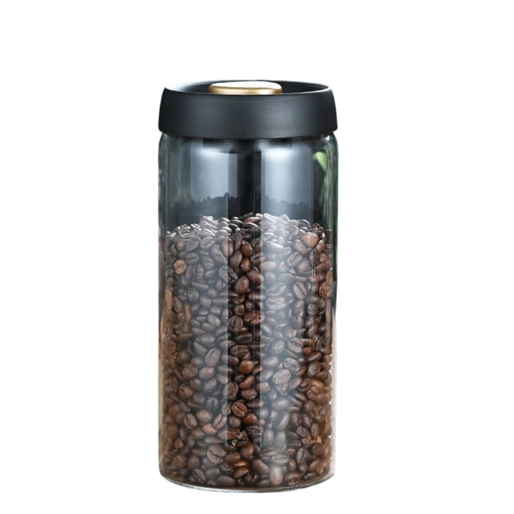 Zeiwohndc Coffee Powder Storage Canister Press To Vacuum Glass Bottle ...