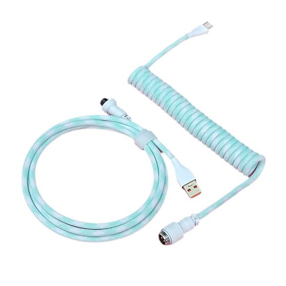 Zeiwohndc Coiled TypeC USB Cable for Mechanical Keyboards Aviation Cord Detachable