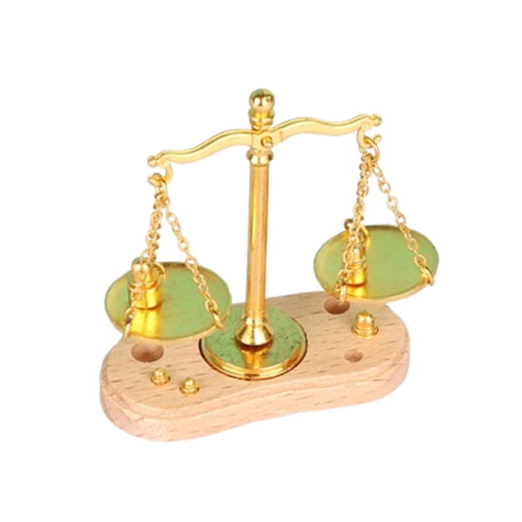 Zeiwohndc Collectible Miniature Scale Figurine 1/12 Doll House Furniture Balance Scales