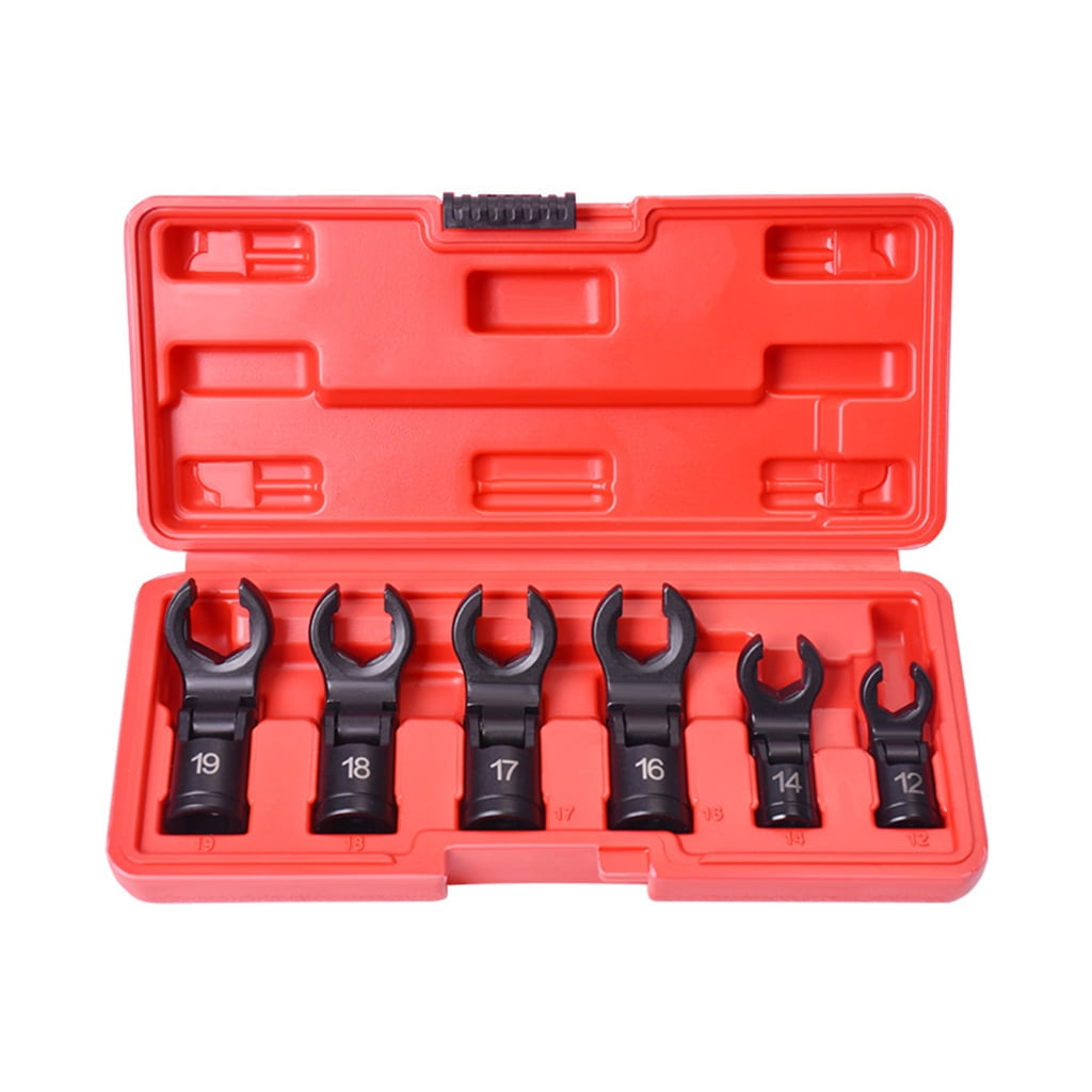 Zeiwohndc Compact Ratcheting Oil Line Wrench Set for Tight Space 6pc Alloy Steel Tool