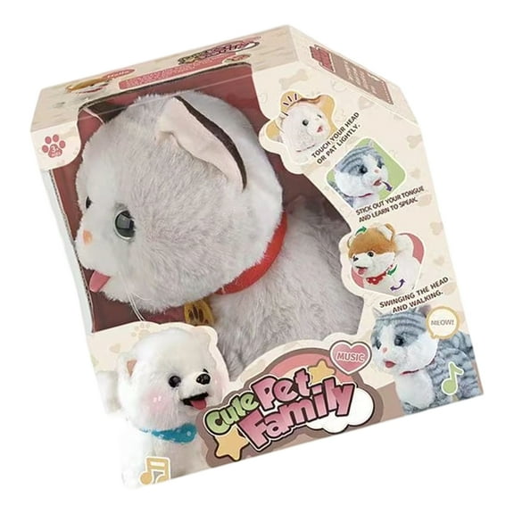 Zeiwohndc Companion Animal Electric Pet Toy Simulation Voice Activation Kids Plush Robot