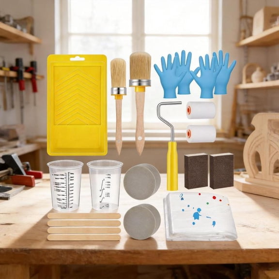 Zeiwohndc Complete 21 Piece Painting Kit With Brushes Rollers And Accessories