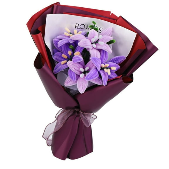 Zeiwohndc Complete Pipe Cleaners Crafts Supplies Set DIY Flower Bouquet Making Kits Gifts