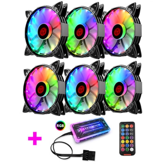 Zeiwohndc Coolmoon Chassis PC Fan Adjust RGB Cooling 120mm Silent Control Computer Cooler