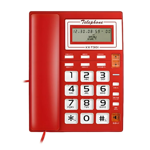 Zeiwohndc Corded Telephone Desktop House Phone Seniors Caller Big Button Integrated