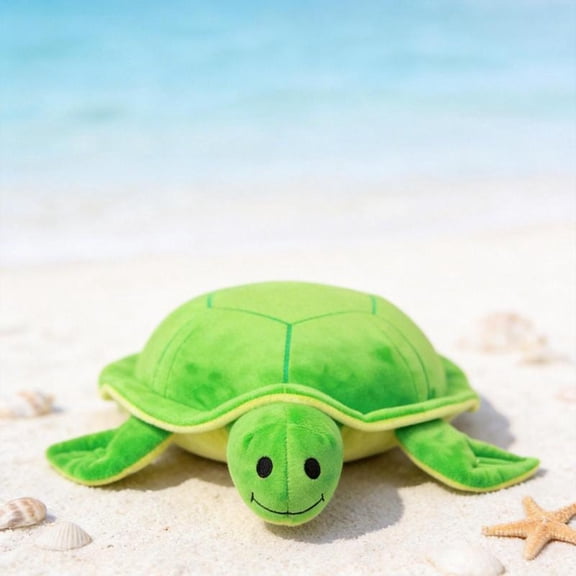 Zeiwohndc Cute Green Turtles Fleece Cushion Stuffed Animal Toy Throw Pillow Home Decors