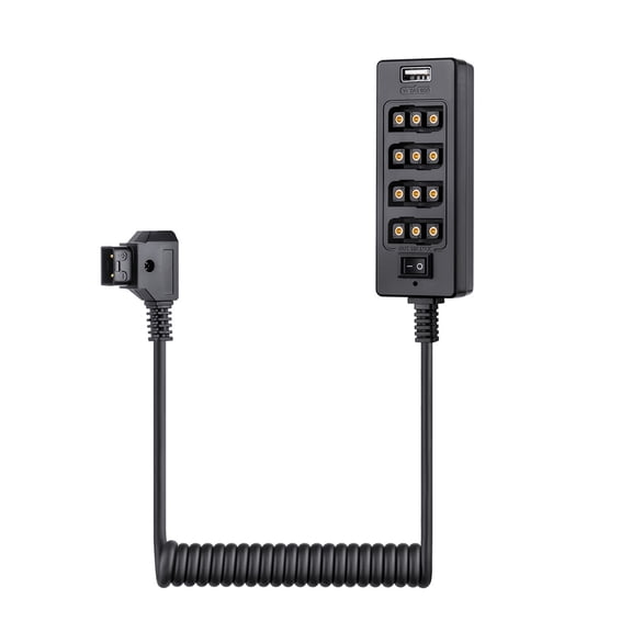 Zeiwohndc D-Tap B Type Socket D-tap Male to 5 Port D-tap Female Spliter USB Power Cable