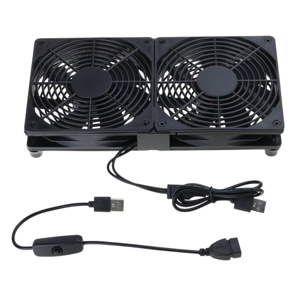 Zeiwohndc DC5V USB Powered 120mm Cooling Fan Stand for Router Rack AV ...