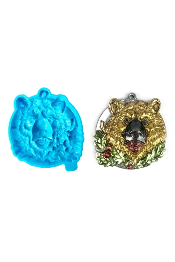 DIY Animal Head Keychain Mold Cartoon Bear Heads Shaped Pendant Ornament Decor