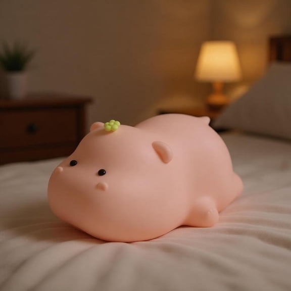 Zeiwohndc Decorative LED Hippo Lamp with Adjustable Brightness for Nursery Bedside