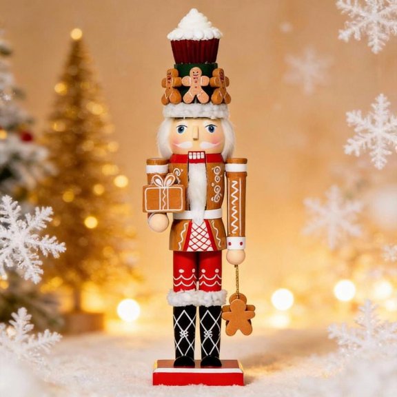 Zeiwohndc Delicate 35Cm Gingerbreads Nutcrackers Sculpture Crafted With Fine Detail