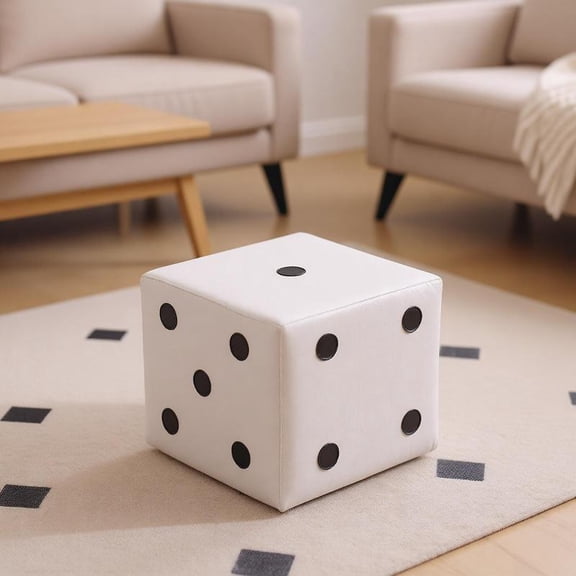 Zeiwohndc Dices Pattern Ottoman Foot Rest for Couch Modern Bedroom Dorm Stool Seat