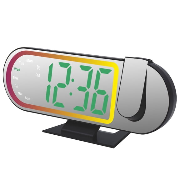 Zeiwohndc Digital Alarm Clock With Colorful Moodlamp And Clear Time Projection ABS Substance Plan