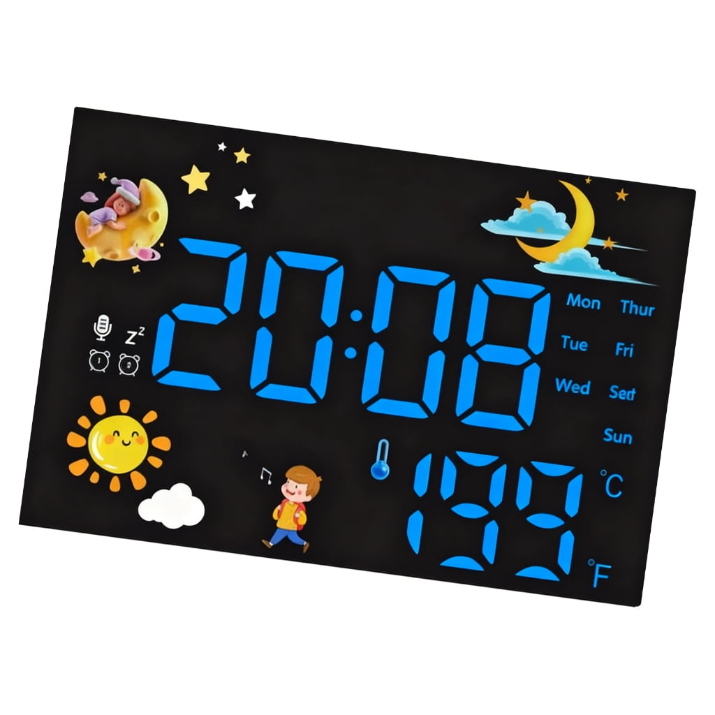 Zeiwohndc Digital Display Alarm Clock Real Time Temperature Monitoring Calendar Feature