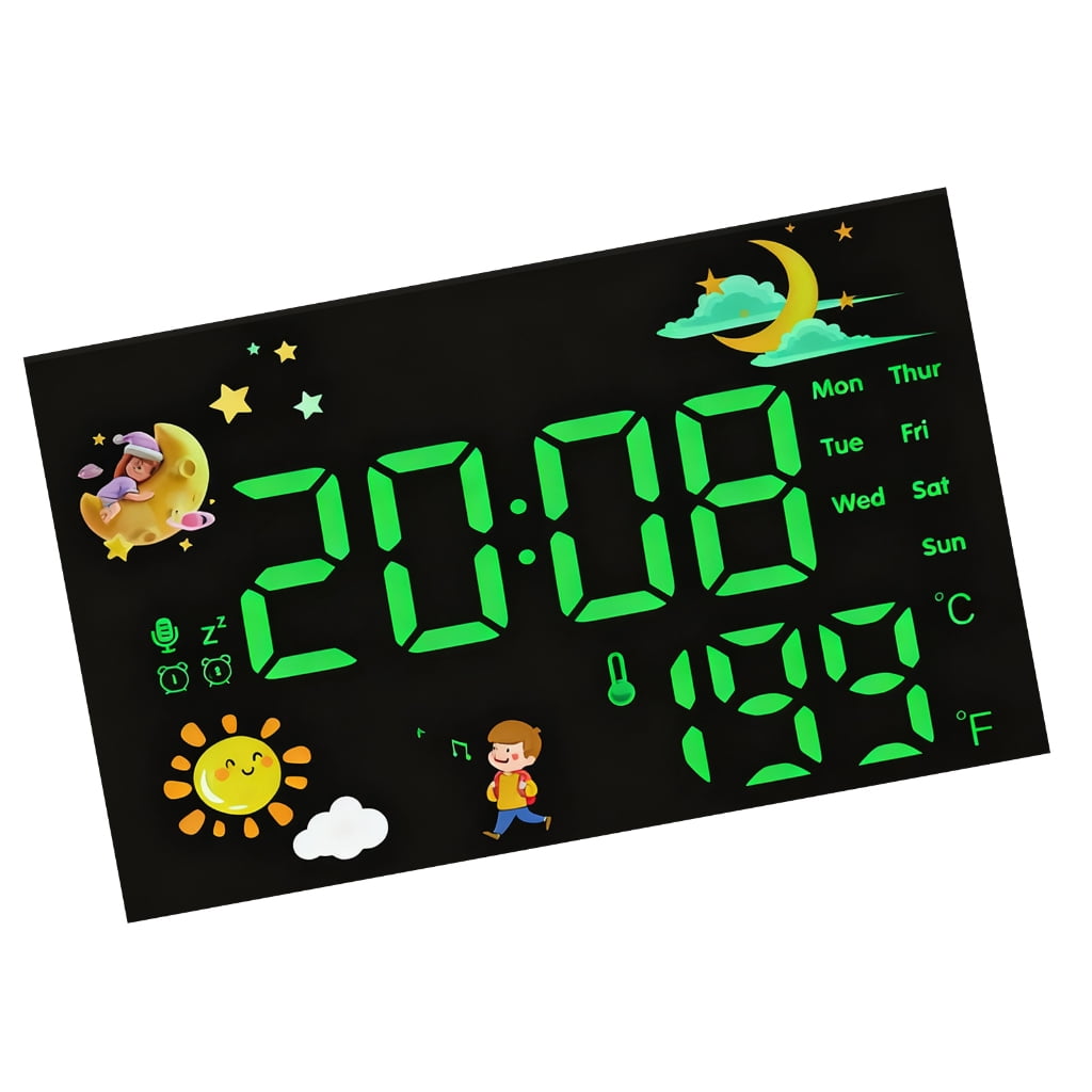 Zeiwohndc Digital Display Alarm Clock Real Time Temperature Monitoring Calendar Feature