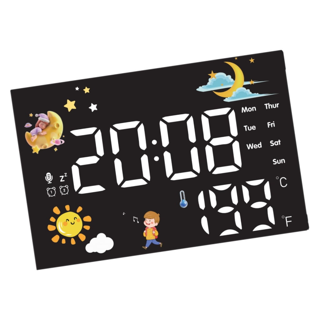 Zeiwohndc Digital Display Alarm Clock Real Time Temperature Monitoring Calendar Feature