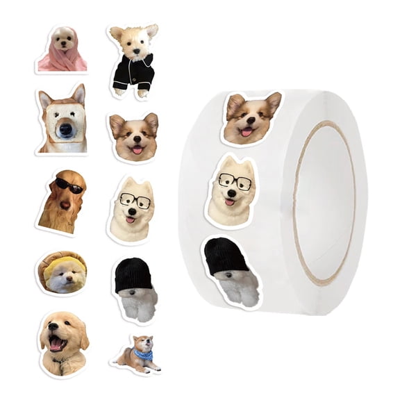 Zeiwohndc Dog Face Adhesive Sticker Roll For Handmade Card Notebooks Craft Activity Use