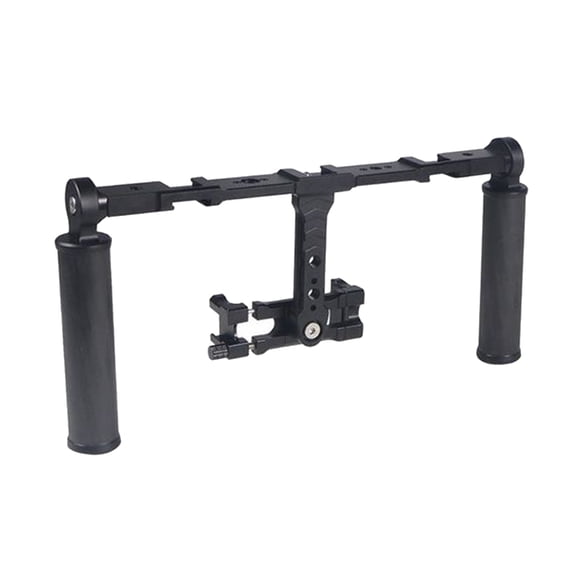 Zeiwohndc Dual Handheld Grip Holder Gimbal Handle Stabilizer Video Rig 1/4 3/8 Mount