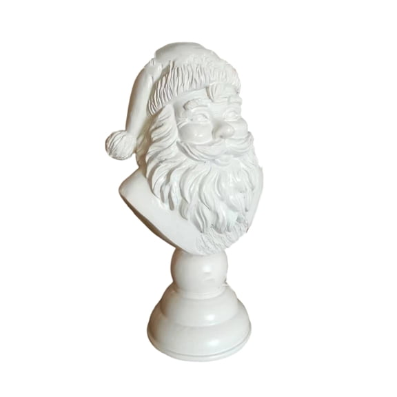 Zeiwohndc Durable Resin Christmas Decors Santa Bust Sculpture For Indoor Table Display