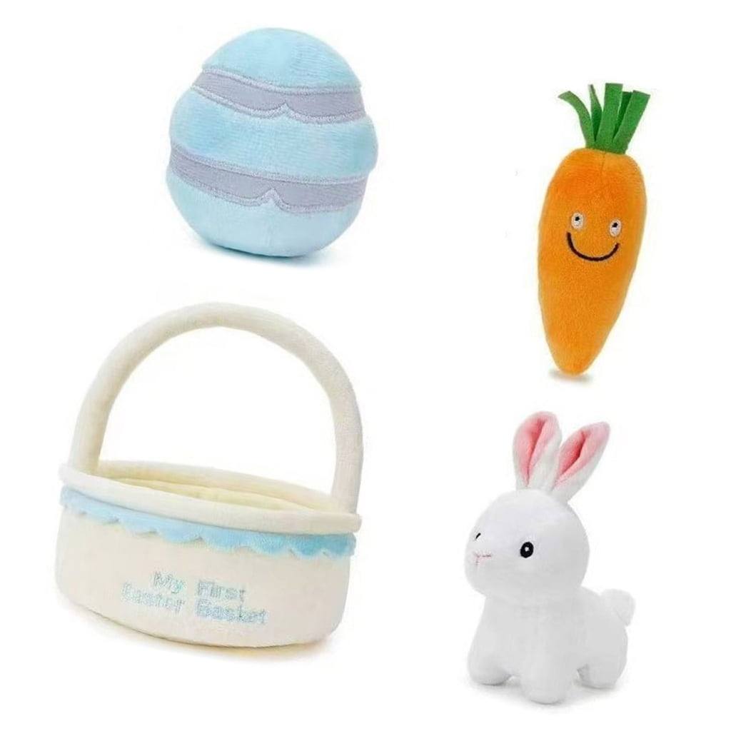 Zeiwohndc Easter Plush Toy Doll 4IN1 Stuffed Animals with Realistic Feature For Holiday