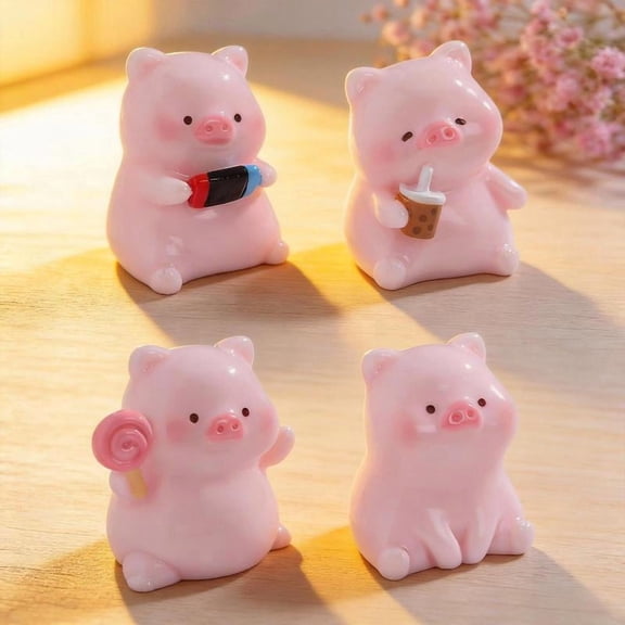 Zeiwohndc Educational Toy Figures Miniature Pigs Garden Figurines Resin Pigs Statues
