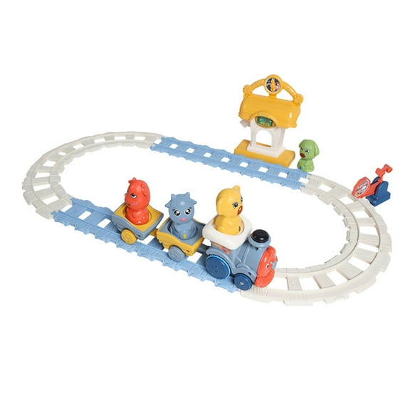 Zeiwohndc Electric Train Toy Easy Assembly Model Railway Musical Toy Kiddies Favor Gift