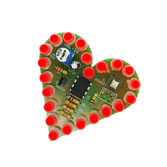 Zeiwohndc Electronic Heart Light Practice Board For Analog Learning Solder Friendly DIY