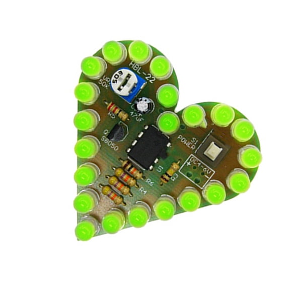 Zeiwohndc Electronic Heart Light Practice Board For Analog Learning Solder Friendly DIY