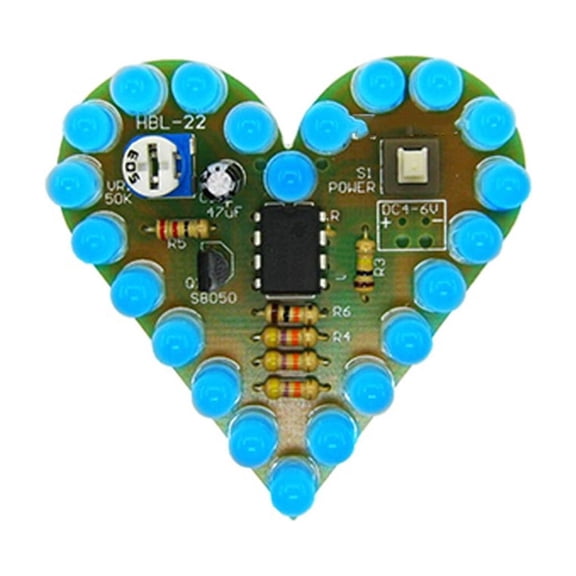 Zeiwohndc Electronic Heart Light Practice Board For Analog Learning Solder Friendly DIY