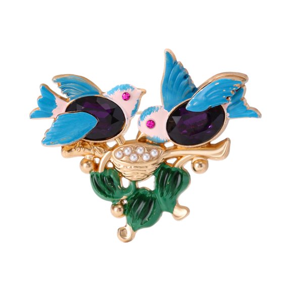 Zeiwohndc Elegant Bird Brooch for Outfit Enhancement Alloy Accessory Gift Ready