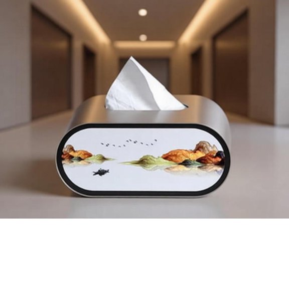 Zeiwohndc Elegant Round Tissue Box Featuring Integrated lamp 3 Color picks