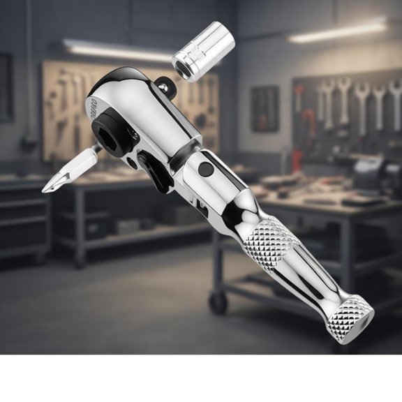 Zeiwohndc Ergonomic 1/4inch Ratcheting Wrench Spanner With 180Degree Pivoting Head