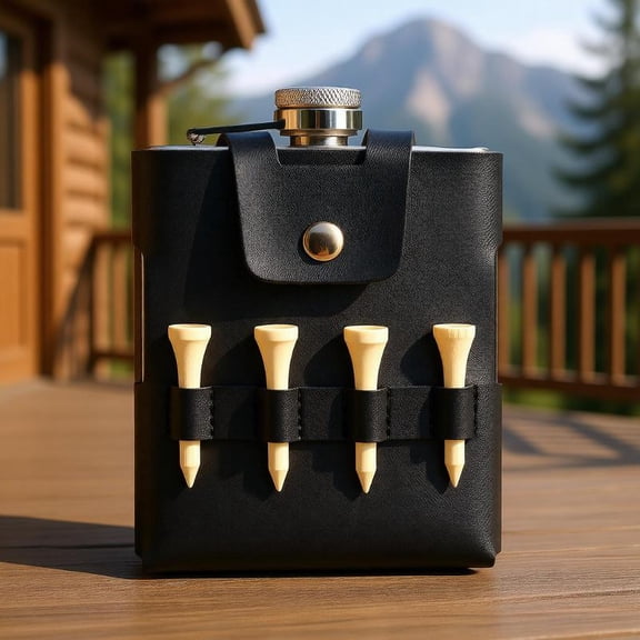 Zeiwohndc Fashion PU Flask Cover Drink Bottle Case Suitable for Golf Camping Hiking