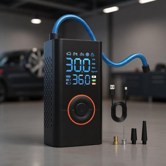 Zeiwohndc Fast Charging Cordless Air Compressor Pump With Digital Pressure Monitor