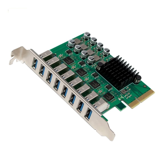 Zeiwohndc Fast speed 10Gbps USB 3.2 PCIExpress Card 8 Port Computer Expansion HotSwap