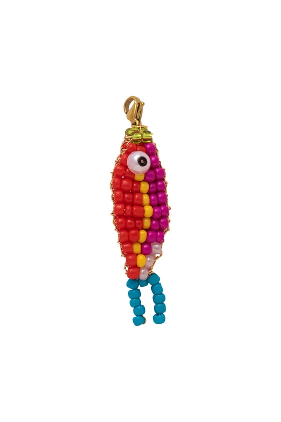 Fish Pedant Key Holder with Lobster Claws Clip Beaded Fish Shape Keychain