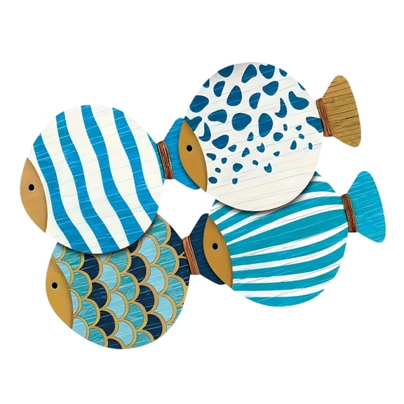 Zeiwohndc Fish Wood Coasters Set of 4 Outside Tableware