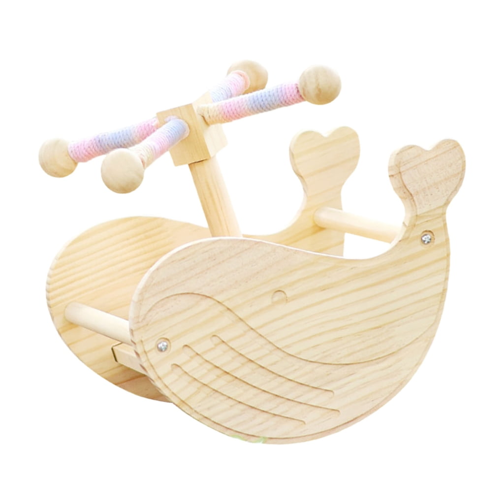 Whale Rocker Zeiwohndc Fun Parrots Activity Stand Wooden Perch Whale Shape Rocker ...