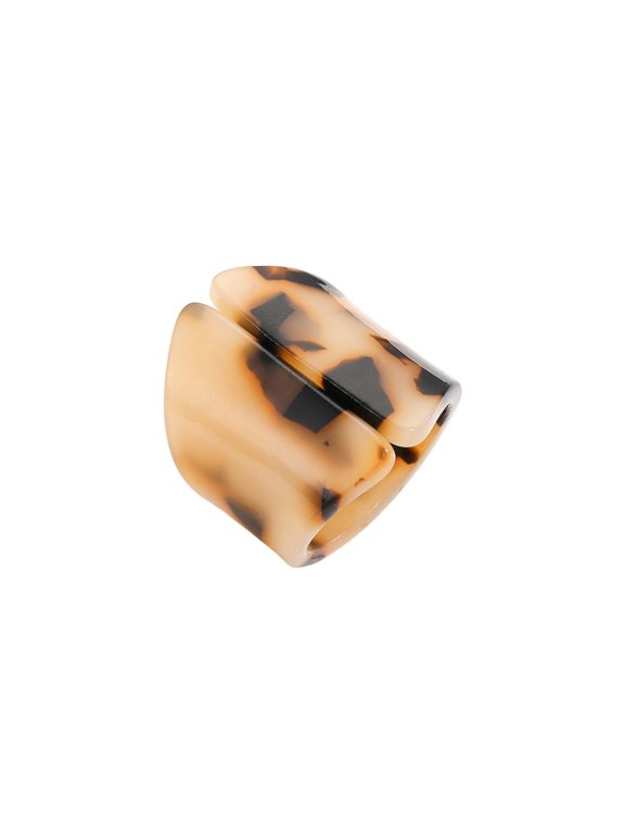 Geometric Shape Acrylic Statement Ring Leopard Print Jewelry Casual or Formal