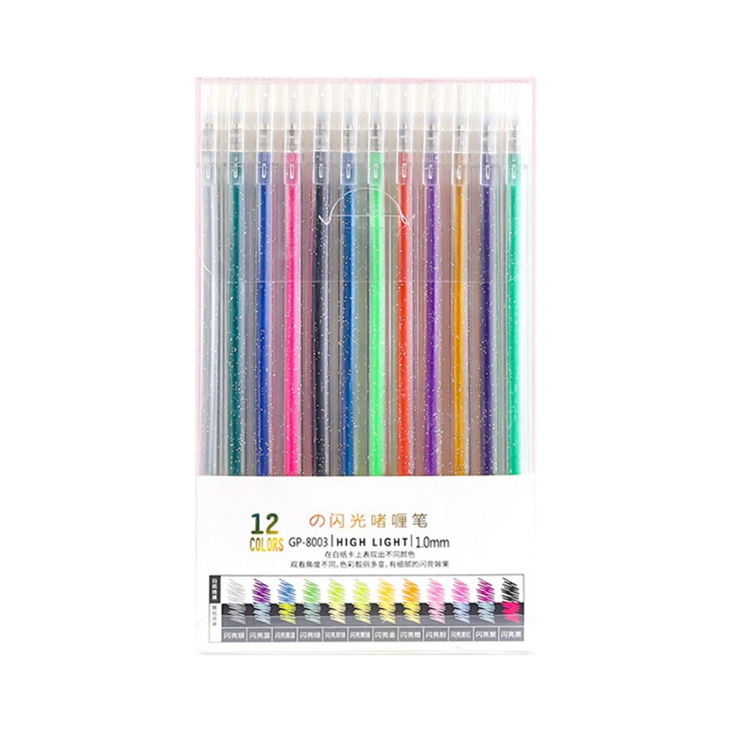 Zeiwohndc Glitter Gel Pens Pack Colored Glitter Pens, Colorful Sparkles Gel Markers Set