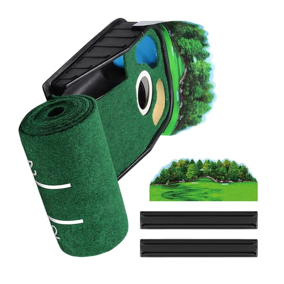 Zeiwohndc Golf Putting Practice Mat Sand Traps Water Hazards for Challenge Training