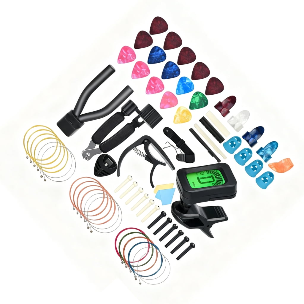 Zeiwohndc Guitar Tools Set Guitar Accessories Pack Including Guitar Picks, Capo, Strings