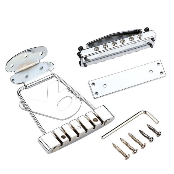 Zeiwohndc Guitar Trapeze Tailpiece Bridge 6 String Guitar Bridge Cover & Base Plate